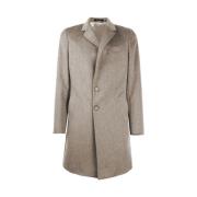 Beige wollen jas met Loro Piana-stof Made in Italia , Beige , Heren