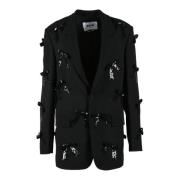 Polyester Jas Msgm , Black , Dames