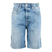 Katoen Elastaan Bermuda Shorts Replay , Blue , Dames