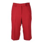 Polyester Bermuda Shorts Semicouture , Red , Dames