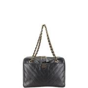 Pre-owned Leather chanel-bags Chanel Vintage , Black , Dames