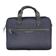 Blauwe Heren Aktetas met Laptoptas Tommy Hilfiger , Blue , Heren