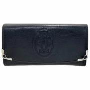 Pre-owned Leather wallets Cartier Vintage , Black , Dames