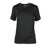 Casual Viscose Katoen T-shirt Diesel , Black , Dames