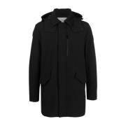 Zwarte Softshell Donsjas met Afneembare Capuchon Woolrich , Black , He...