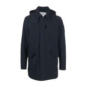 Blauwe Softshell Chevron Jas met Afneembare Capuchon Woolrich , Blue ,...