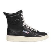 Zwarte Leren Sneakers - Stijlvol en Comfortabel Autry , Black , Dames