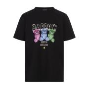 Zwart T-shirt met Teddy print Barrow , Black , Heren