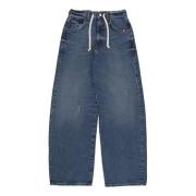 Hoge taille ballonvormige jeans Amish , Blue , Dames