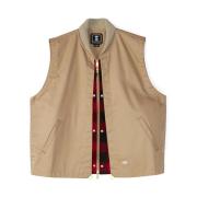 Beige Eisenhower Vest met knopen en rits Dickies , Beige , Heren