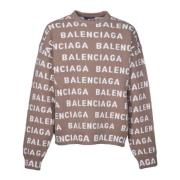 Logo Sweater Balenciaga , Beige , Heren