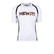 Katoen Elastaan T-shirt Bikkembergs , White , Heren