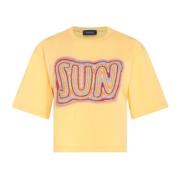 Gele Print T-Shirt Sportmax , Yellow , Dames