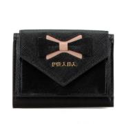 Pre-owned Leather wallets Prada Vintage , Black , Dames