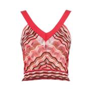 Gekleurde Gebreide Zigzag Top Nenette , Red , Dames