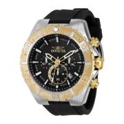 Aviator Heren Quartz Horloge - Zwart Invicta Watches , Gray , Heren