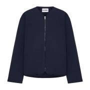 Midnight Blue Padded Down Jacket Jil Sander , Blue , Dames