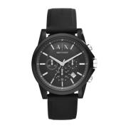 Zwarte Heren Quartz Analoog Horloge Armani Exchange , Black , Heren