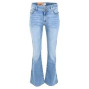 Flare jeans in middenblauwe denim DNM Pure , Blue , Dames