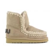 Bruine Sheepskin Eskimo Laarzen met Glitter Mou , Brown , Dames