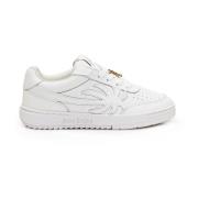 Witte Leren Sneakers met Gouden Monogram Palm Angels , White , Dames