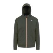 Groene Sportieve Hoodie met Ritssluiting Zakken K-Way , Green , Heren