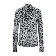 Luipaardprint Zijden Charmeuse Shirt Dolce & Gabbana , Multicolor , Da...