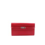 Pre-owned Leather wallets Hermès Vintage , Red , Dames