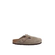 Beige Suède Muiltje Sandalen Birkenstock , Beige , Dames