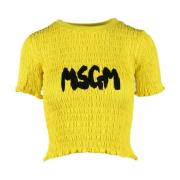 T-Shirts Msgm , Yellow , Dames