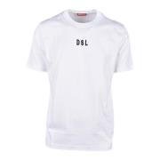 Katoenen T-shirt Diesel , White , Heren