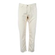 Katoenmix Casual Broek Eleventy , White , Heren