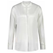 Zijden V-Hals Blouse Vince , White , Dames