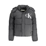 Zwarte nylonjas met capuchon Calvin Klein , Black , Heren