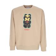 Bear Icon Premium Crew Fleece Obey , Beige , Heren