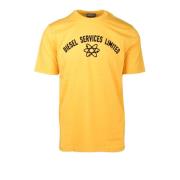 Katoenen Casual T-shirt Diesel , Yellow , Heren