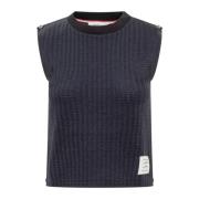 Elegant Jacquard Shell Top Thom Browne , Blue , Dames