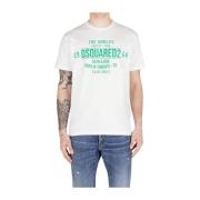 Losse Pasvorm Tee Wit T-shirt Dsquared2 , White , Heren