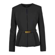 Stijlvolle Jas in Polyester Elastaan Mix Pinko , Black , Dames