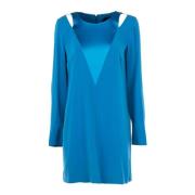 Korte jurk met lange mouwen en blote schouders Patrizia Pepe , Blue , ...