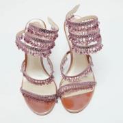 Pre-owned Satin sandals René Caovilla Pre-owned , Pink , Dames