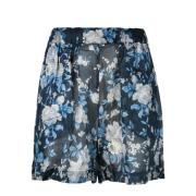 Katoenen Casual Shorts Semicouture , Blue , Dames