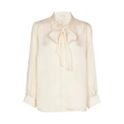 Crèmekleurige Blouse met Strik Marie Méro , Beige , Dames