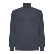 Grijze Sweater met Ritssluiting Brunello Cucinelli , Gray , Heren