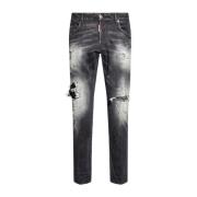 Zwarte 5 Zak Broek Verhoogt Stijl Dsquared2 , Black , Heren