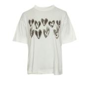 Hartprint T-Shirt, Relaxte Pasvorm Anine Bing , White , Dames