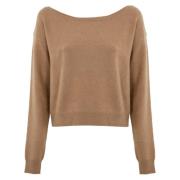 Kasjmier Kameel Trui Boothals Lange Mouw Pinko , Brown , Dames