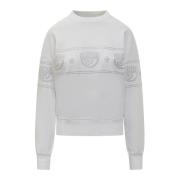 Logomania Sweatshirt Chiara Ferragni Collection , White , Dames