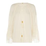 Damesblouse met lange mouwen Patrizia Pepe , White , Dames