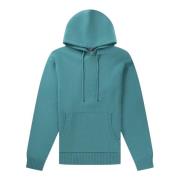 Gezellige Lamswol Hoody voor Koude Dagen Seven Gauge , Blue , Heren